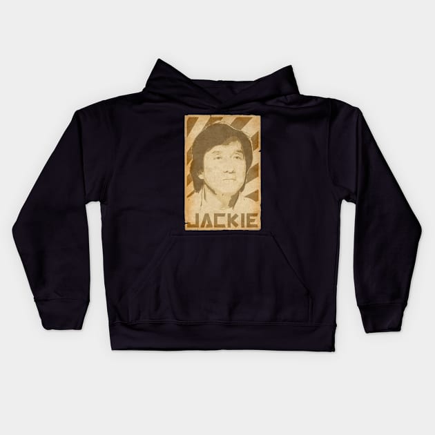 Jackie Chan Retro Propaganda Kids Hoodie by Nerd_art